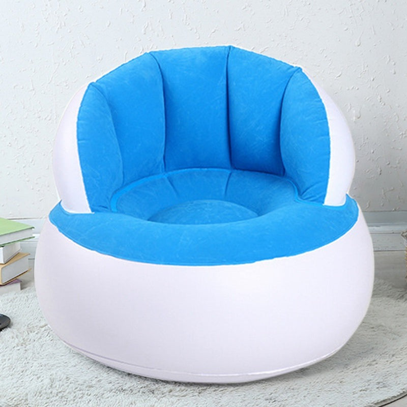 Comfortable Chair Pouf with Backrest,Inflatable Chair Sofa Cushion for Kids,Portable,Single Flocked Lightweight Camping Relaxing Seat