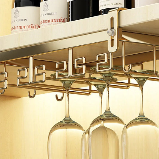 Wine Glass Rack Upside Down Glass Storage Under Cabinet Wine Glass Holder Rack